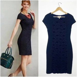 NWT Moulinette Soeurs Anthropologie Jocelyn Navy Sheath Dress Size XS